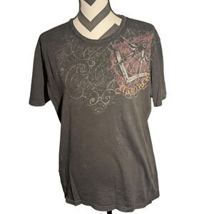 Monarchy Los Angeles Graphic Skull Wing T-Shirt - Black - Size L